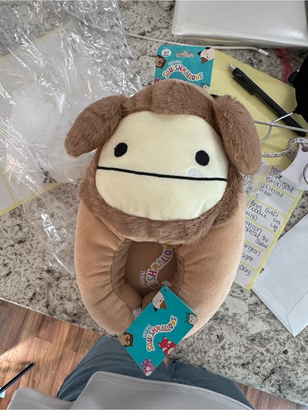 Squishmallows Brown Benny the Bigfoot - Kids shoes